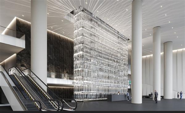 Игра света и теней в «Москва-Сити»: необычная стеклянная инсталляция украсит Grand Tower